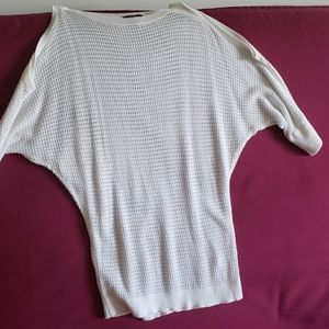Loose white off the shoulder sweater